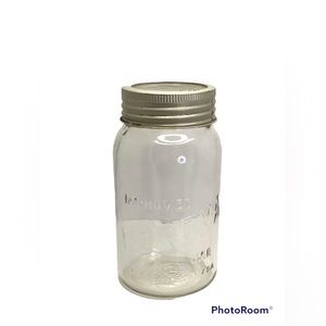 🍄 Vintage Imported by CORONA Canning Jar with glass lid 7”